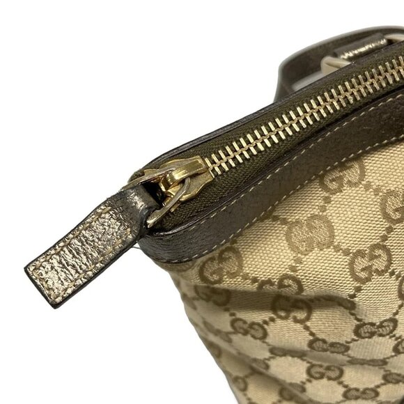 Auth GUCCI GG/Abbey 141470 Beige Light Brown Bronze Jacquard Leather - Picture 13 of 16